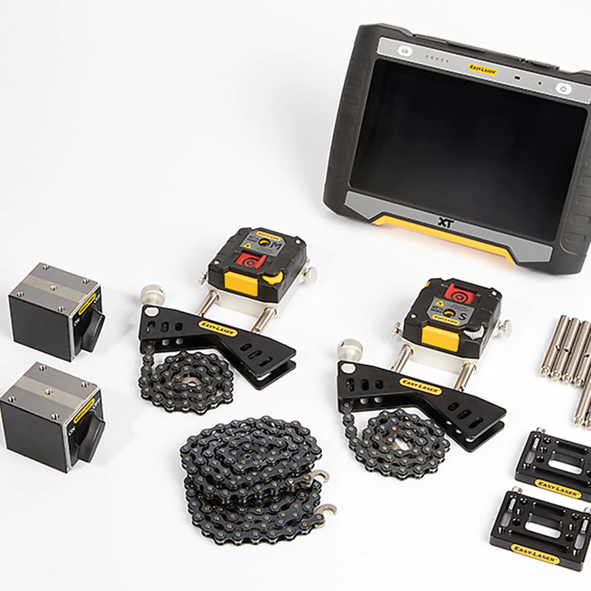 Shaft alignment tools for rotating machinery