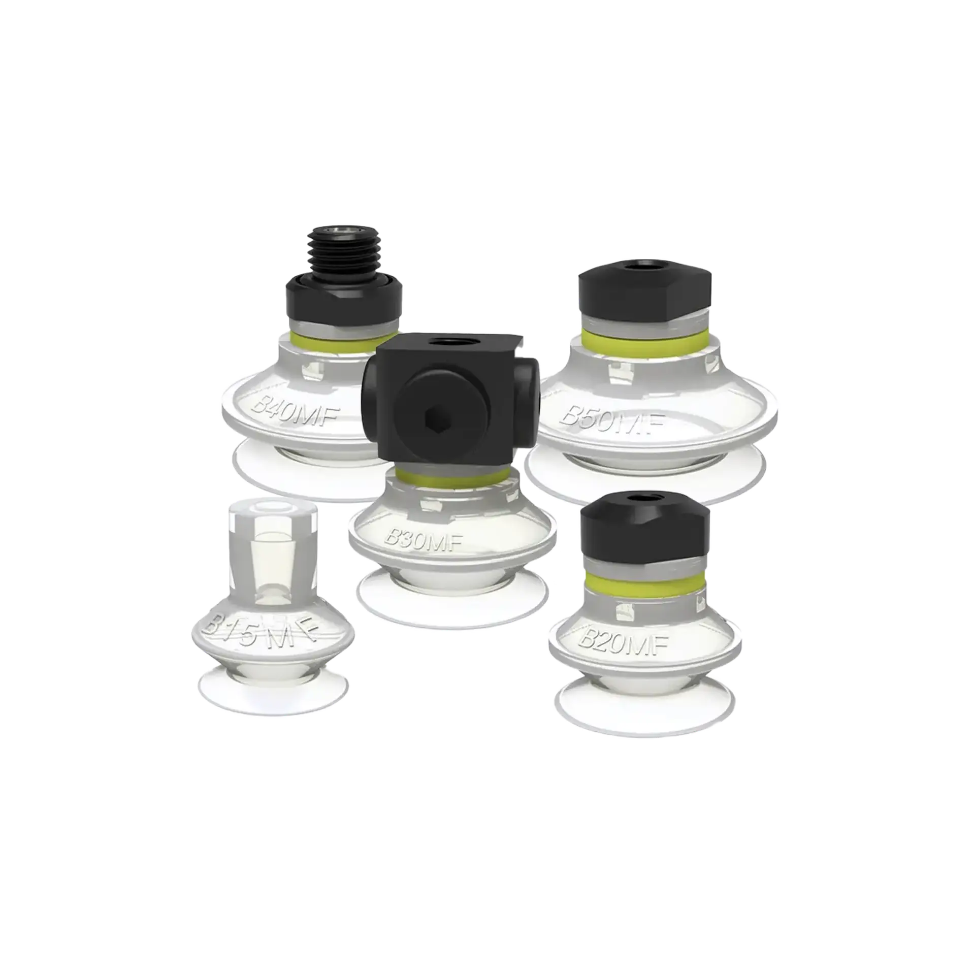 Series B-MF non-marking bellows suction cup (15 – 50 mm)