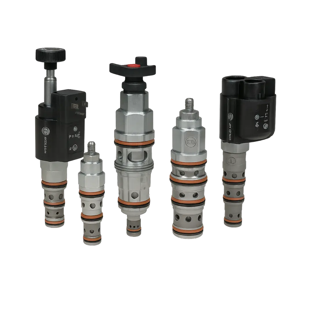 Vestavné, brzdné a spouštěcí brzdné hydraulické ventily