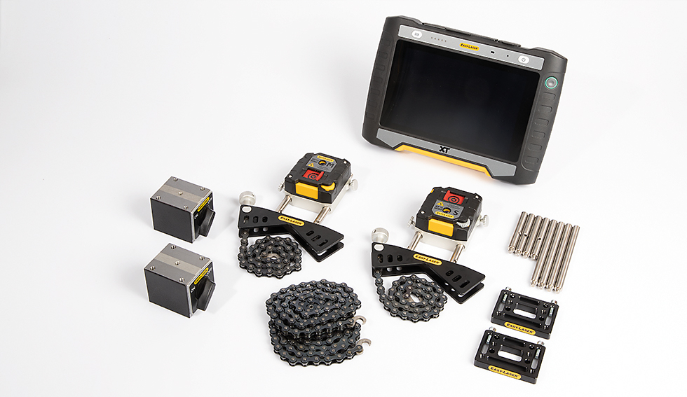 Shaft alignment tools for rotating machinery
