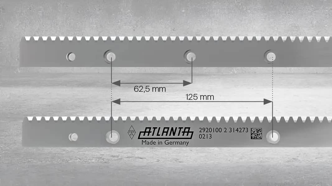 Atlanta Zahnstangen Befestigungsbohrungen