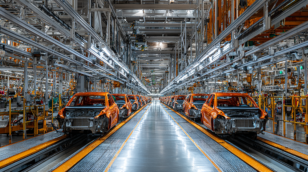 Výrobní montážní linky motiv